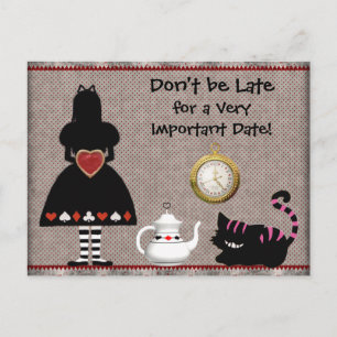 Carte Postale Faire-part Alice au Pays des Merveilles Fête Prénatale Jour à