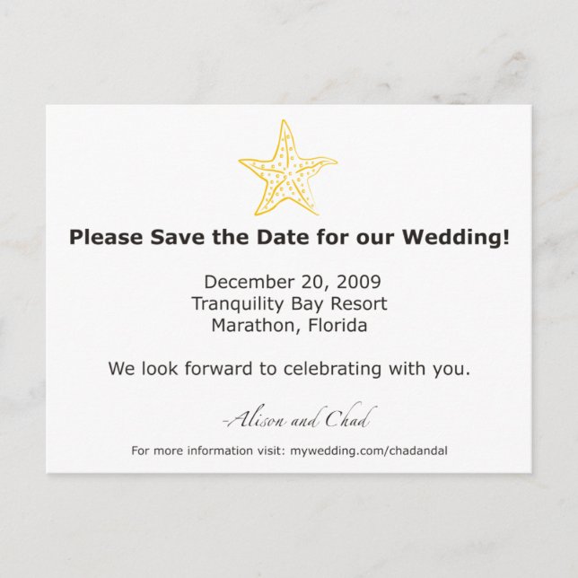 Carte Postale Faire-part Alison- Enregistrer la date (Devant)