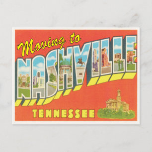 Carte Postale Faire-part Aller à Nashville Tenn Changement Vintage d'adress