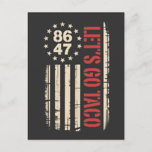 Carte Postale Faire-part Allons-y TACO Trump toujours poulets dehors