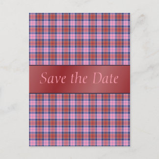Carte Postale Faire-part Ambrosia Plaid Personnalisable Enregistrer La Date
