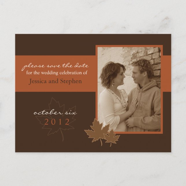 Carte Postale Faire-part Amour 01 d'automne (Devant)
