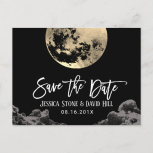 Carte Postale Faire-part Amour jusqu'à la Lune et Retour Mariage Économisez