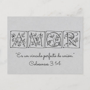 Carte Postale Faire-part Amour Lien Parfait d'Union~Écriture~Sauver la Date