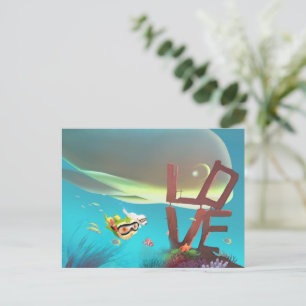 Carte Postale Faire-part Amour sous-marin