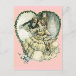 Carte Postale Faire-part Amour vintage, Romance, Romantique, Sauvez la date
