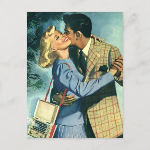 Carte Postale Faire-part Amour vintage, Romance, Romantique, Sauvez la date