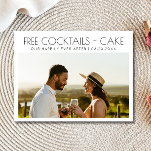 Carte Postale Faire-part Amusant Cocktails Gratuit Mariage au gâteau Économ
