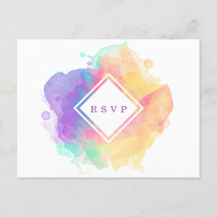 Carte Postale Faire-part Amusement Aquarelle RSPV