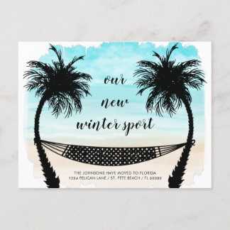 Carte Postale Faire-part Amusement Nouvelle Adresse Floride Plage Palm Tree
