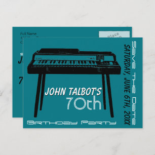 Carte Postale Faire-part Ancien orgue 70e anniversaire fête Enregistrer la