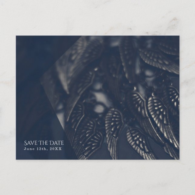 Carte Postale Faire-part Angel foncé ailes gothique glam chic Enregistrer l (Devant)