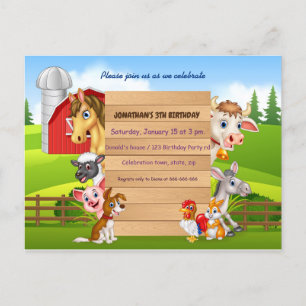 Carte Postale Faire-part Animal de ferme