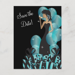 Carte Postale Faire-part Anniversaire ou Bachelorette Party Diva Princess G