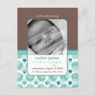 Carte Postale Faire-part ANnonce de bébé :: bonjour bébé 1