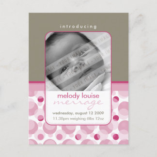 Carte Postale Faire-part ANnonce de bébé :: bonjour bébé 9