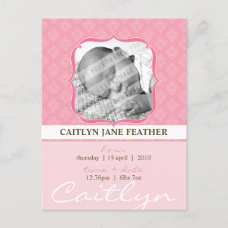 Carte Postale Faire-part ANnonce de bébé :: élégamment encadré 6