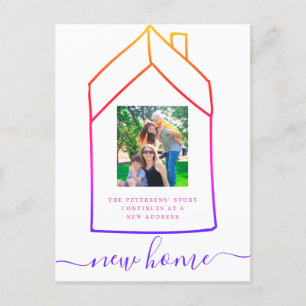 Carte Postale Faire-part Annonce de changement d'adresse de maison moderne 