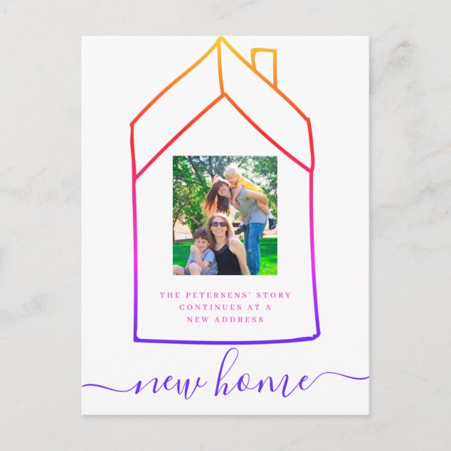 Carte Postale Faire-part Annonce de changement d'adresse de maison moderne  (Devant)