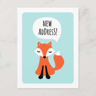 Carte Postale Faire-part Annonce de changement d'adresse de renard mignon