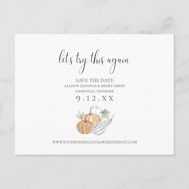 Carte Postale Faire-part Annonce de changement de date de l'automne Enregis (Devant)