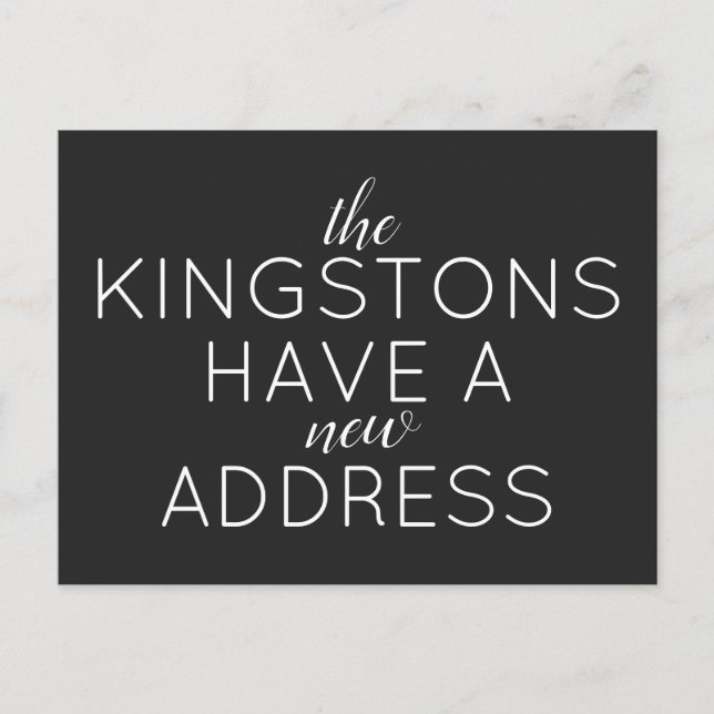 Carte Postale Faire-part Annonce de déménagement à nouvelle adresse de typo (Devant)