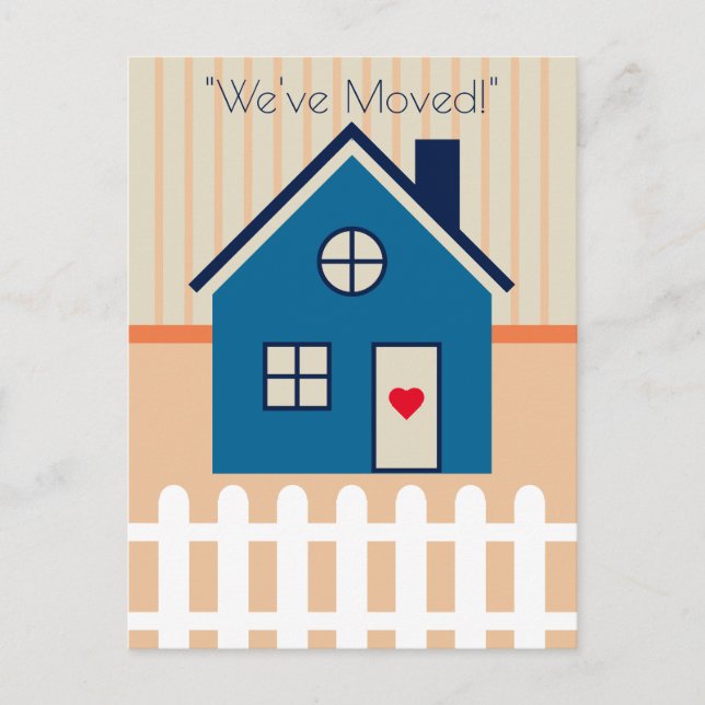 Carte Postale Faire-part Annonce de déménagement dans une jolie petite mais (Devant)