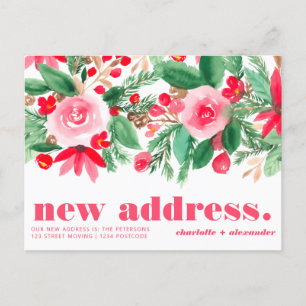 Carte Postale Faire-part Annonce de déménagement de Noël avec nouvelle adre