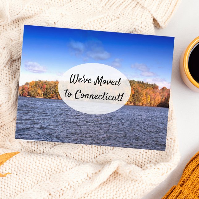 Carte Postale Faire-part Annonce de déménagement en automne au Connecticut (A great moving announcement for someone moving to this New England state!)