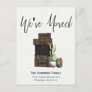 Carte Postale Faire-part Annonce de déménagement Nous avons déménagé Valise