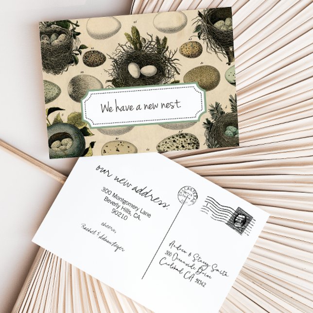 Carte Postale Faire-part Annonce de déménagement personnalisable // Oiseau  (Créateur téléchargé)