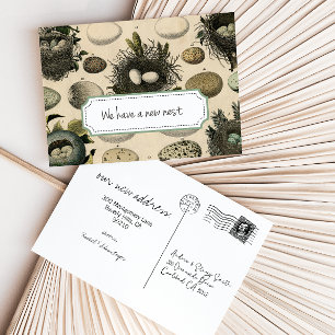 Carte Postale Faire-part Annonce de déménagement personnalisable // Oiseau 