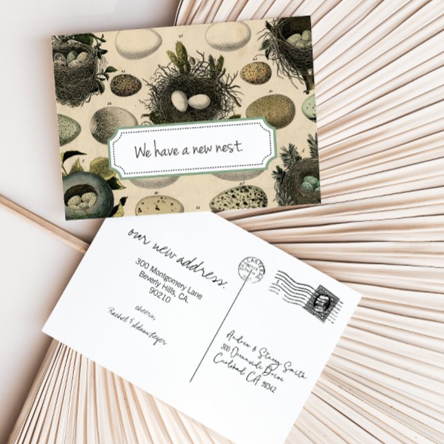 Carte Postale Faire-part Annonce de déménagement personnalisable // Oiseau  (Créateur téléchargé)