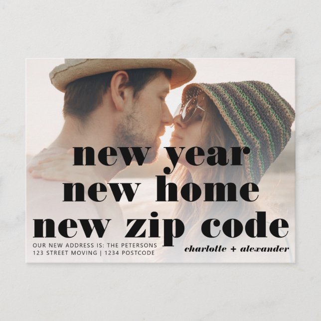 Carte Postale Faire-part Annonce de déménagement photo année nouvelle en gr (Devant)