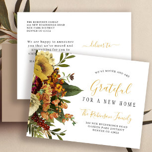 Carte Postale Faire-part Annonce de déménagement pour la fête de Thanksgivi