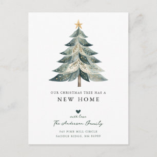 Carte Postale Faire-part Annonce de déménagement pour l'arbre de Noël moder