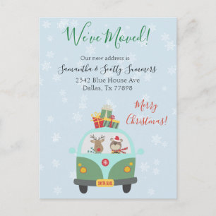 Carte Postale Faire-part Annonce de déménagement pour les fêtes de Noël Nou
