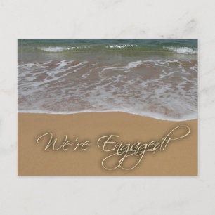 Carte Postale Faire-part Annonce de fiançailles - au bord de la plage