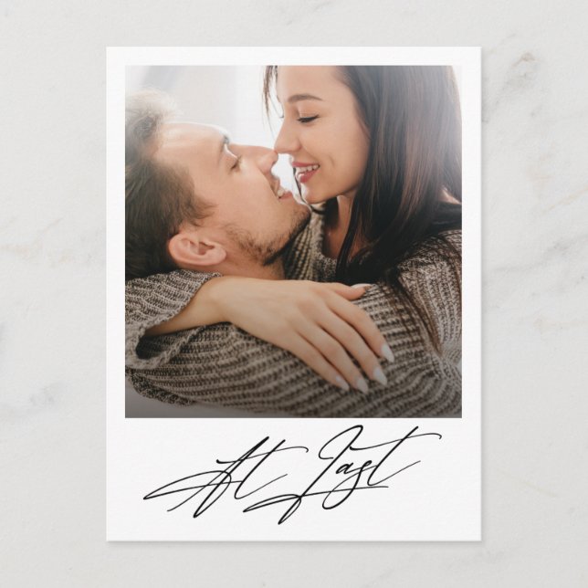 Carte Postale Faire-part Annonce de fiançailles photo moderne parfaite  (Devant)