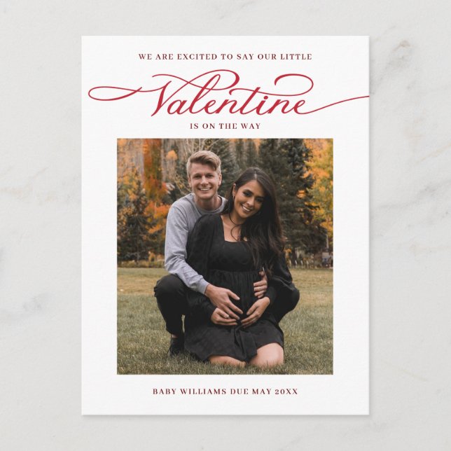 Carte Postale Faire-part Annonce de grossesse pour la Saint-Valentin avec p (Devant)