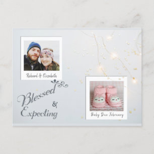 Carte Postale Faire-part Annonce de grossesse pour Noël en photo moderne