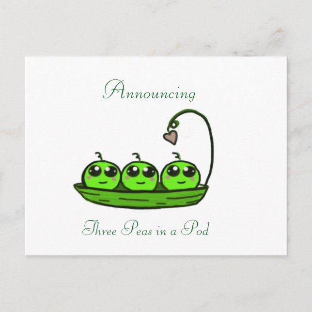 Carte Postale Faire-part Annonce de naissance de triplés (Devant)