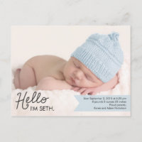 Annonce de naissance élégante - Bleu
