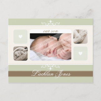Carte Postale Faire-part ANnonce de naissance :: flourish1 - garçon