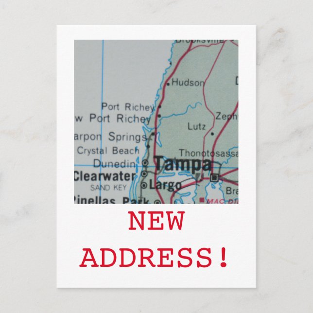 Carte Postale Faire-part Annonce de nouvelle adresse à Tampa (Devant)