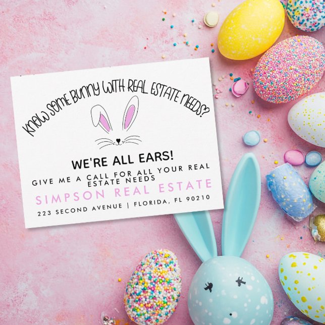 Carte Postale Faire-part Annonce de recommandations de lapin de Pâques pour (Créateur téléchargé)