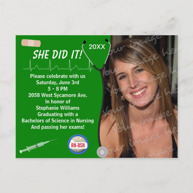 Carte Postale Faire-part Annonce de remise de diplôme de l'école de médecin (Devant)