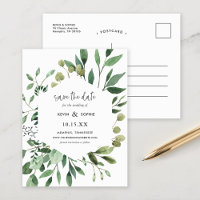Annonce de sauvegarde de date moderne de verdure B