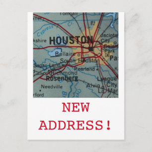 Carte Postale Faire-part Annonce d'une nouvelle adresse à Houston