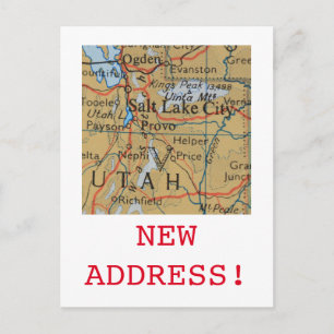 Carte Postale Faire-part Annonce d'une nouvelle adresse à Salt Lake City